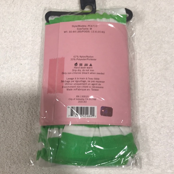 NIP green/white costume tights Child size Medium - Picture 2 of 2